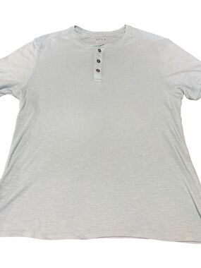 Apt 9 Premier Flex Henley Shirt Mens Light Blue M Short Sleeve Space Dye Tee